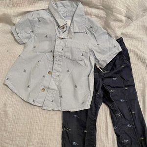 Old Navy Boys Button Up and Pant Set Size 18 months
